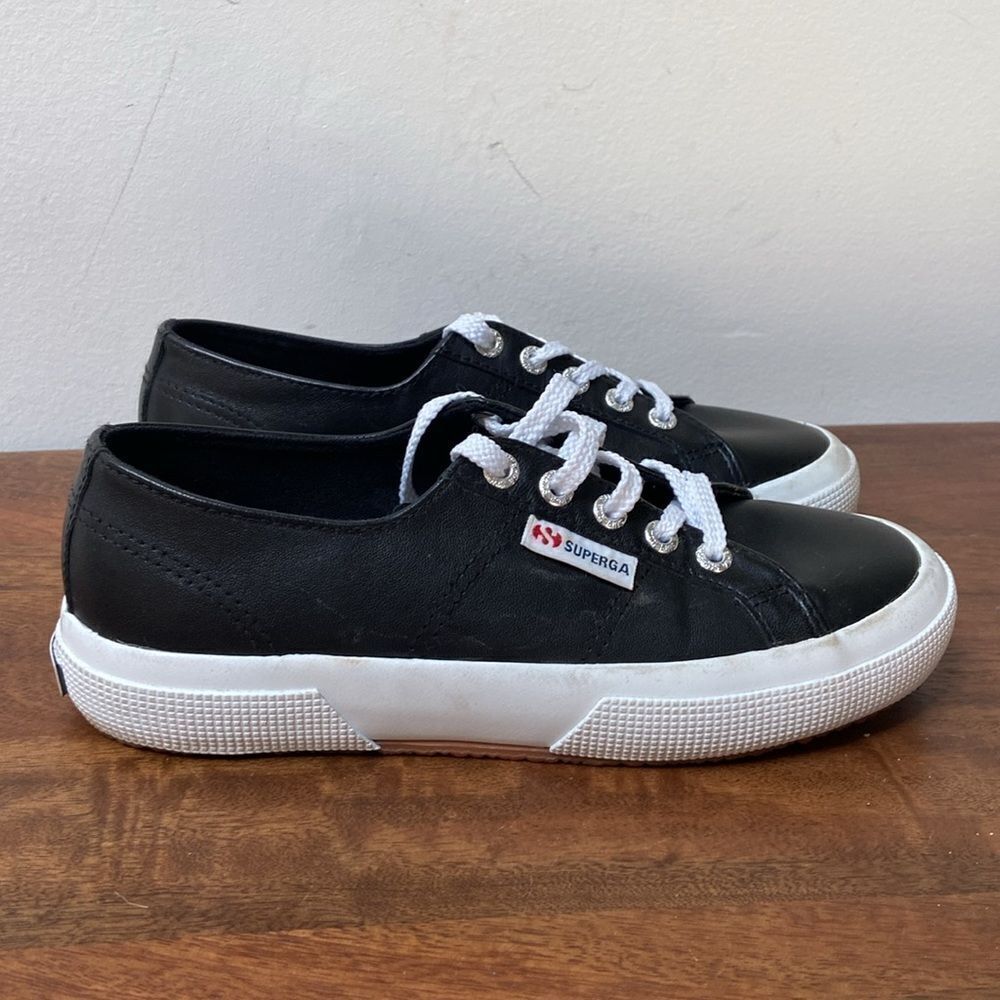 Superga Black Leather Sneakers - Picture 5 of 10